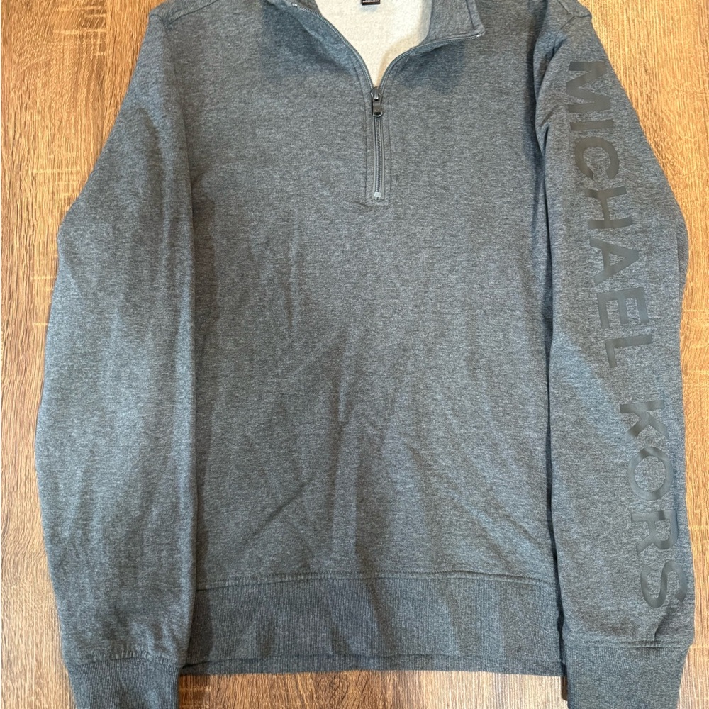 Michael Kors Men's Charcoal Zip-Up Sweater